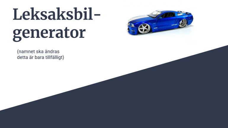 Leksaksbil-generator